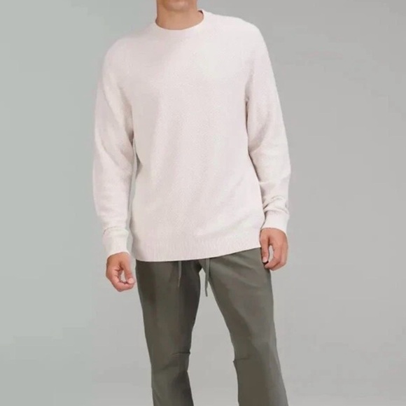 lululemon athletica Other - lululemon athletica Men's Ivory Textured Knit Crewneck Sweater Size M